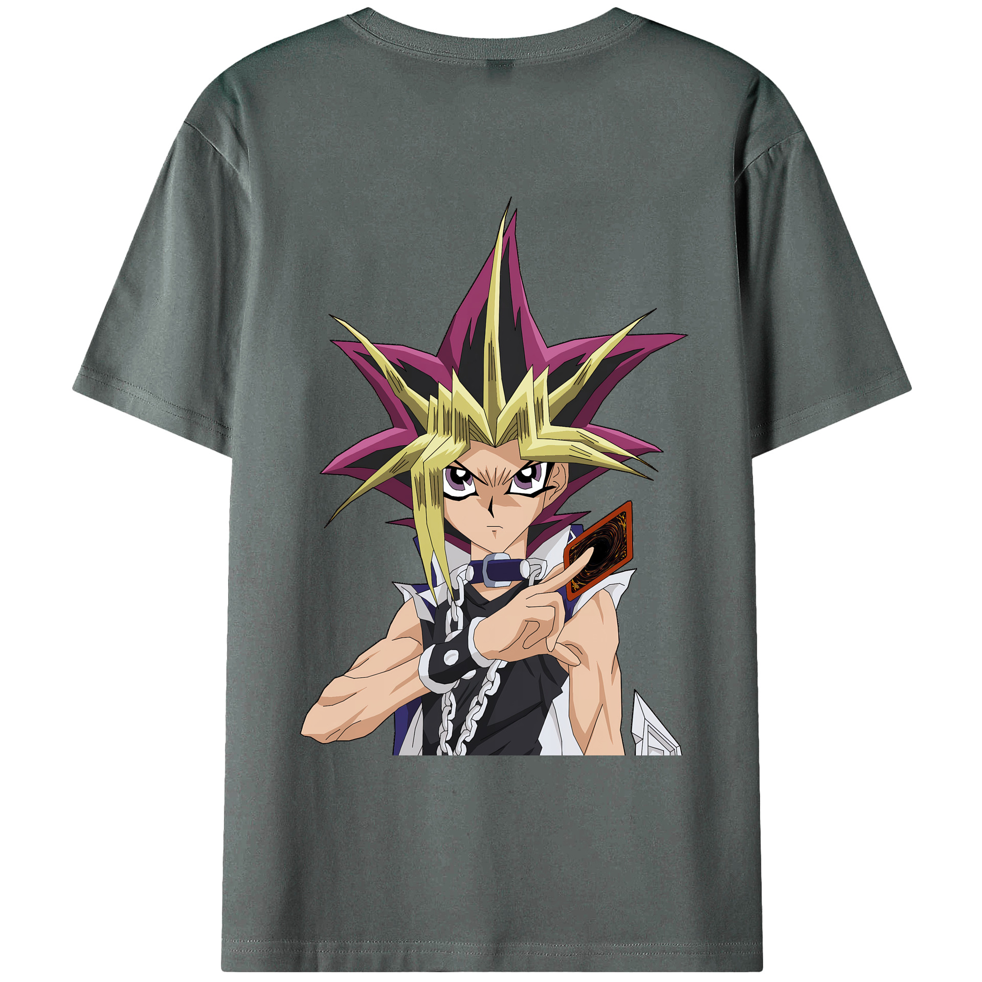 （画像用） 遊☆戯☆王 Yu-Gi-Oh! 綿100％ メンズ半袖Tシャツ（バックプリント） 通気性